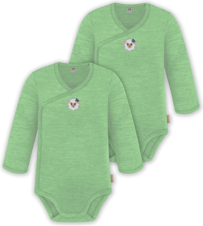 Produktbild Normani 2er Pack Doppelpack Baby-Body Merino Wickelbody Bodysuit Langarm - 9343 (50)