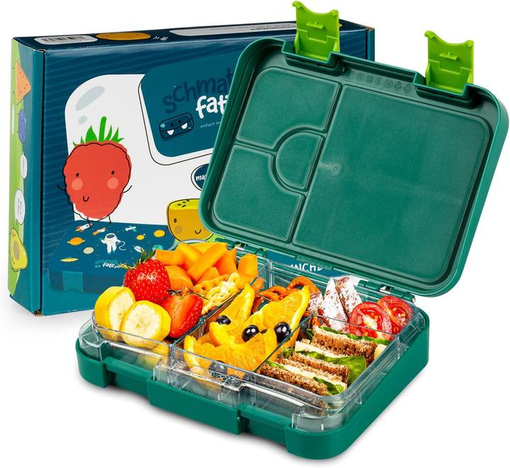 Image du produit Schmatzfatz Junior Boîte à Pain Enfant avec compartiments Vert Jungle