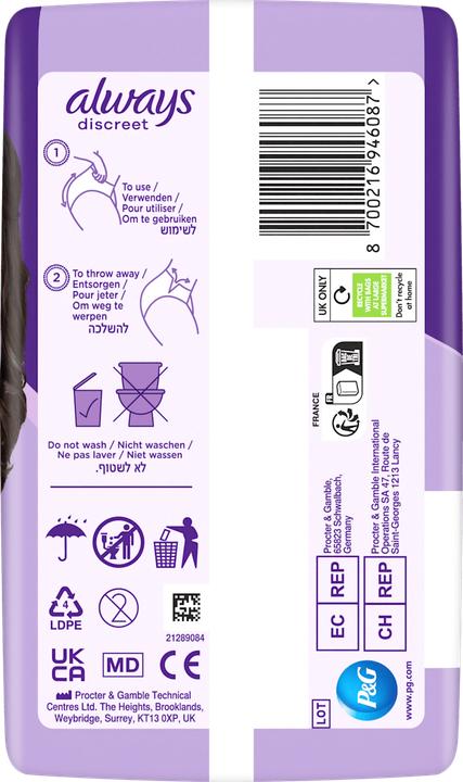 Produktbild Always Discreet Inkontinenz Wochenbet (9x)
