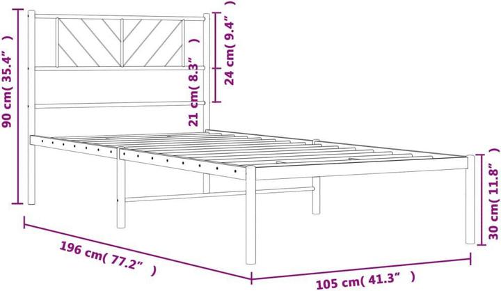 Produktbild vidaXL Metall Bettgestell (100 x 190 cm)
