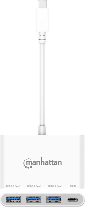Image du produit Manhattan Hub 3 ports USB 3.2 Gen 1 Type-C avec Power Delivery (USB-C, 4 Ports)