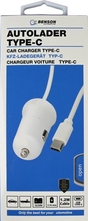Actual product image Benson Car charger type-c cable 1.2 m 12-24V