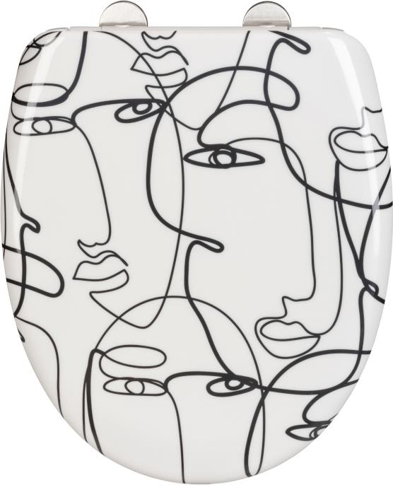 Wenko Siège WC Faces, fermeture facile
