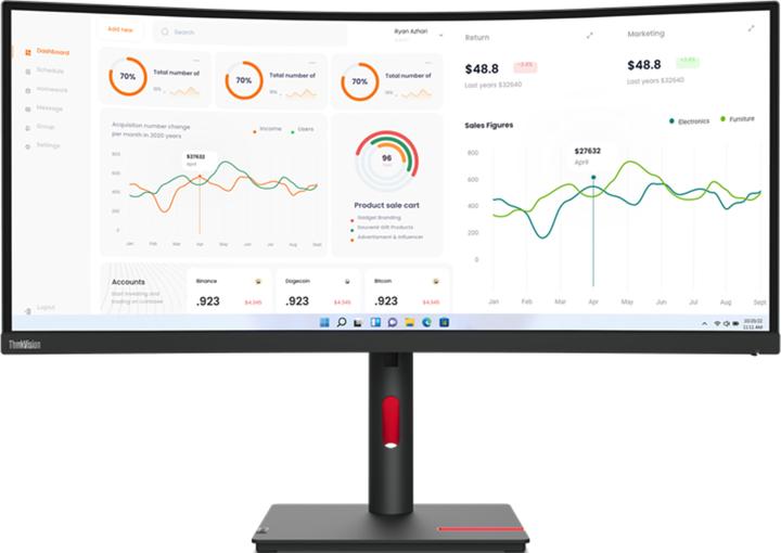 Image du produit Lenovo ThinkVision T34w-30 (3440 x 1440 pixels, 34")