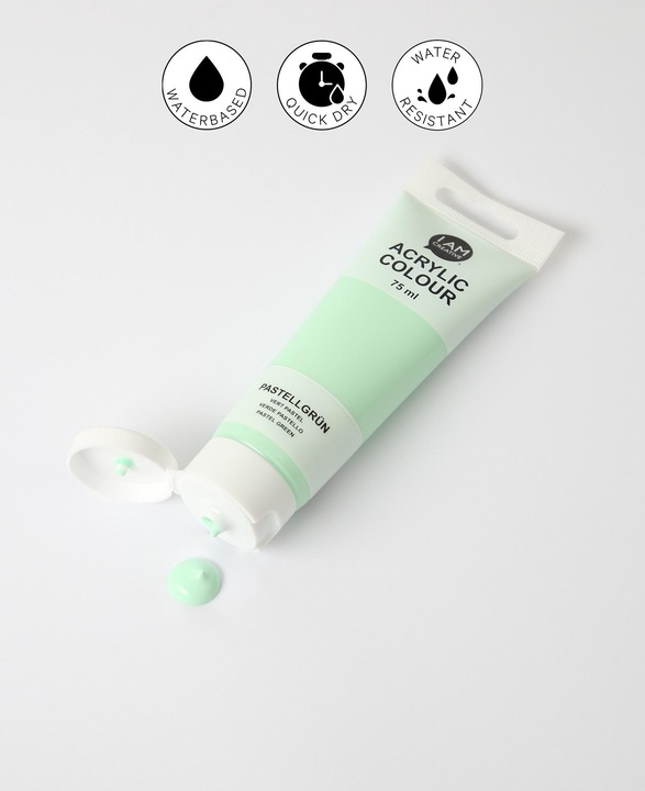 Produktbild I Am Creative Basic Acryl, Acrylfarbe auf Wasserbasis, 75 ml (Pastellgrün, 75 ml)