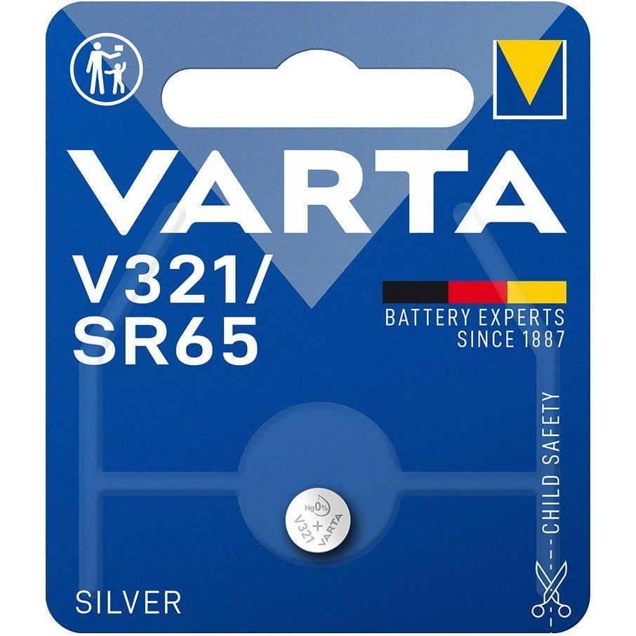 Varta V321, Batteria monouso, ossido d'argento (S), 1,55 V, 1 pezzo(i), 16 mAh, Argento (1 pz., V321, 16 mAh), Batterie + pile