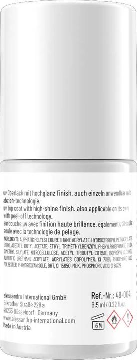 Actual product image Alessandro International Striplac UV Top Coat Rosé 6.5 ml (004 Top Coat Rosé, Top coat)