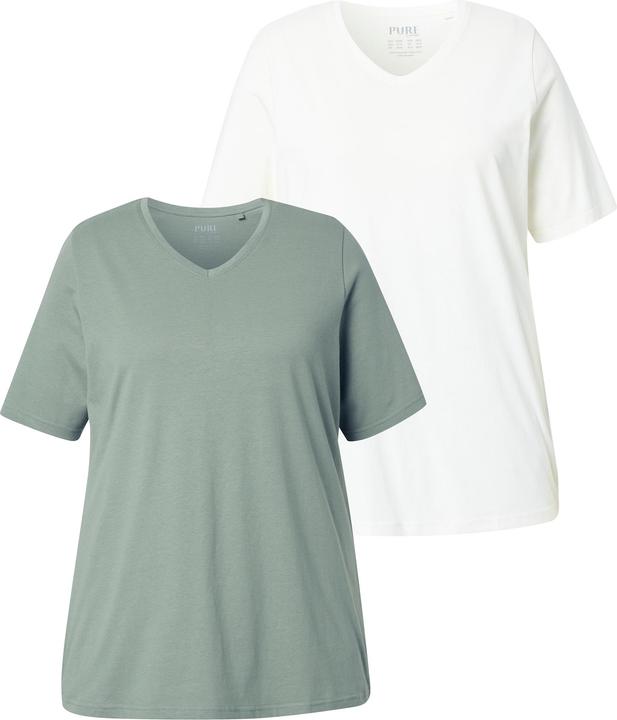 Actual product image Ulla Popken 2 Pack of Eco Cotton Basic Tees (56)