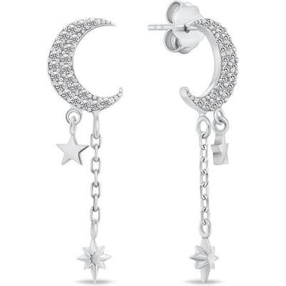 Brilio, Schmuck Set, Silver - Elegant silver jewelry set with pearls SET237W (earrings. pendant), Silber