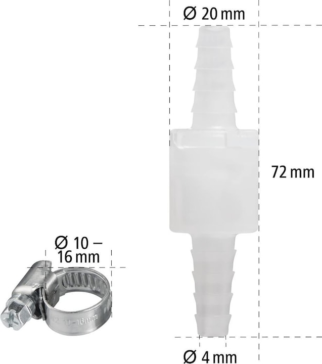 Produktbild Xavax Rückschlagventil, mit 2 Schlauchschellen, für max. Ø 10 mm