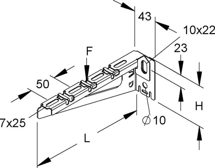 Actual product image Niedax Hanging handle + wall bracket (31.80 cm)