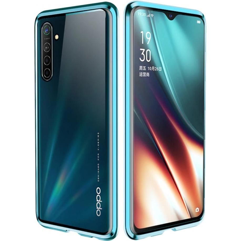 G-Case Oppo Reno3 Aluminium Magnetic Glass Case Hülle (Oppo Reno 3), Smartphone Hülle, Schwarz