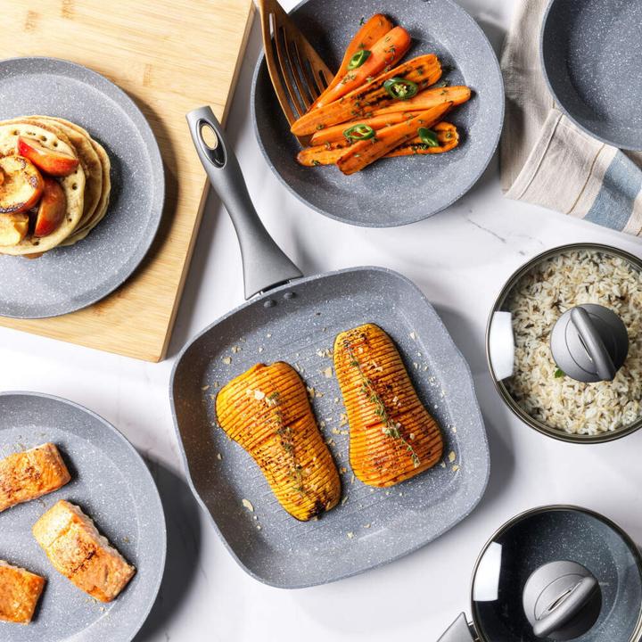 Immagine prodotto Salter BW02986G1EU7 Marblestone 3-Piece Saucepan Set - 16/18/20cm (20 cm, Pentola, Alluminio)