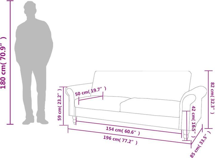 Actual product image vidaXL 2-Sitzer-Sofa