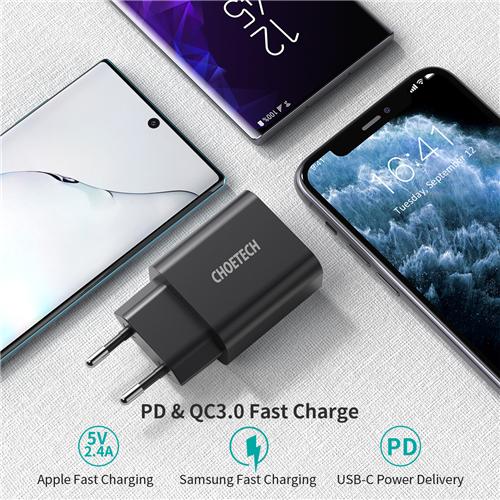 Image du produit Choetech USBC-HCT Q5004-V2-EU-BK SW (20 W)