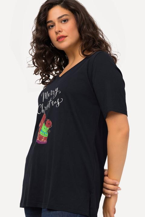 Actual product image Ulla Popken Merry Christmas Squirrel Tee (50, 52)