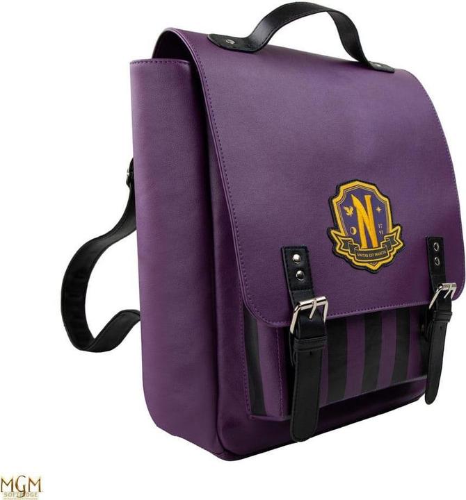 Actual product image Cinereplicas Wednesday Backpack Nevermore Academy Purple
