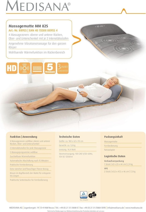 Actual product image Medisana mm 825