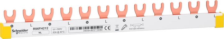 Produktbild Schneider Electric Phasenschiene Gabel, 2P, 12 TE, 63A, R9XFH212