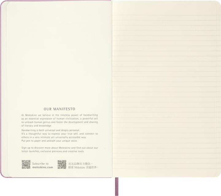 Image du produit Moleskine Notizbuch L/A5, liniert, Majestätisches Pink (A5, À rayures)