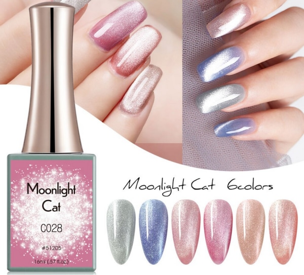 Produktbild Canni Gellack Moonlight Cat C028 UV/LED (Pink Glitzer, Gel-Effekt Nagellack)
