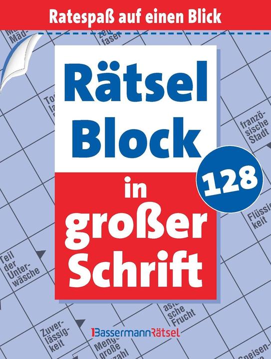 Produktbild Rätselblock in grosser Schrift 128 (Deutsch, Eberhard Krüger, 2025)