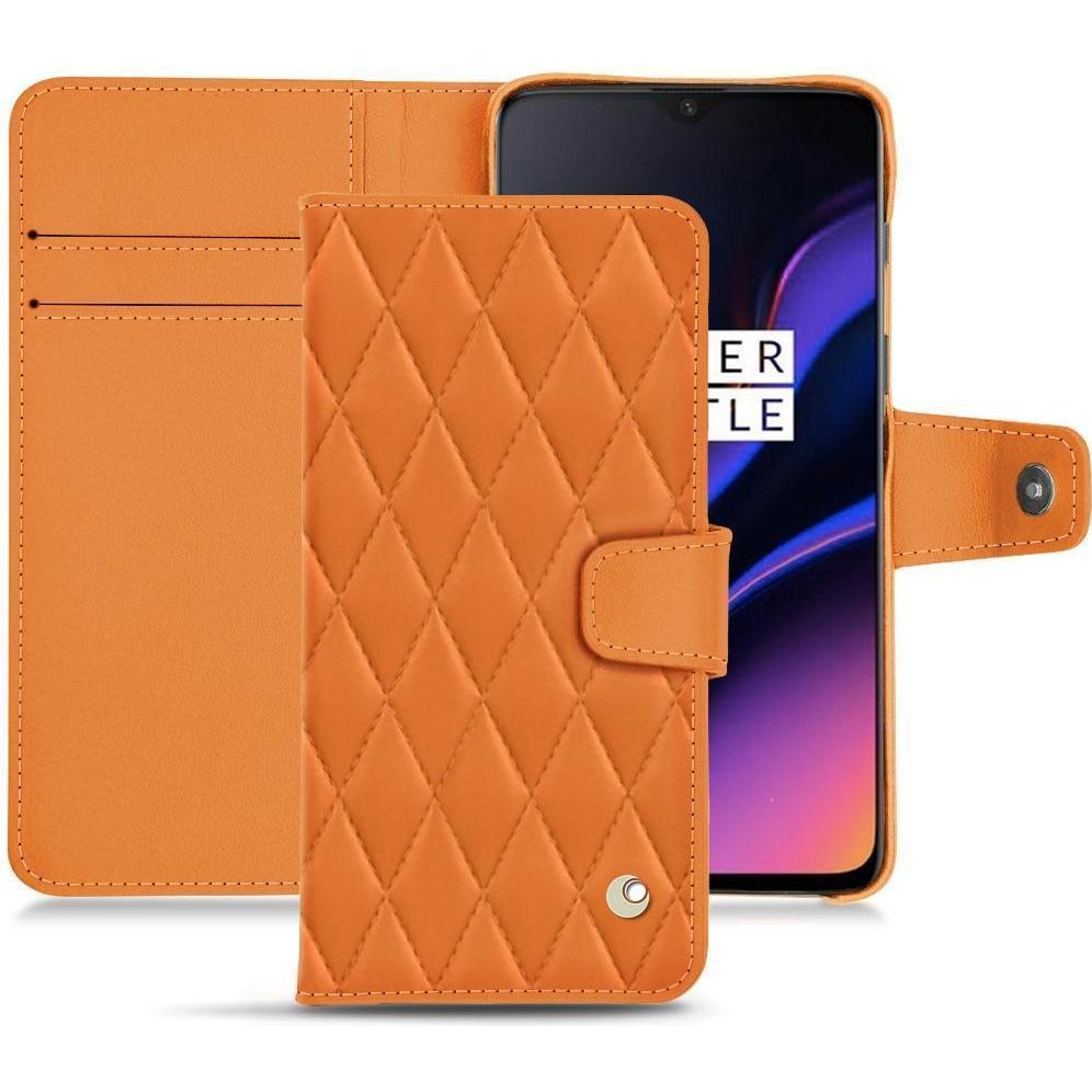 Noreve Lederschutzhülle Wallet (OnePlus 6T), Smartphone Hülle, Orange