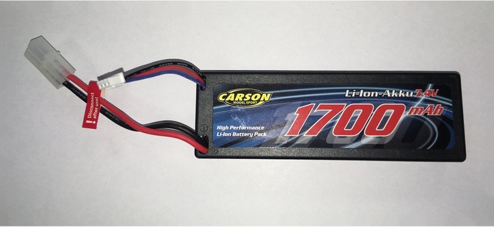 Image du produit Carson Pack LiPo Batterie Li-Ion 7,4V/1700 mAh (7.40 V, 1700 mAh)