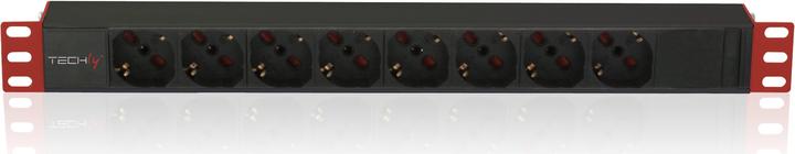 Techly I-CASE STRIP-81V2 Unité de distribution d'alimentation (PDU) 8 sorties CA 1U