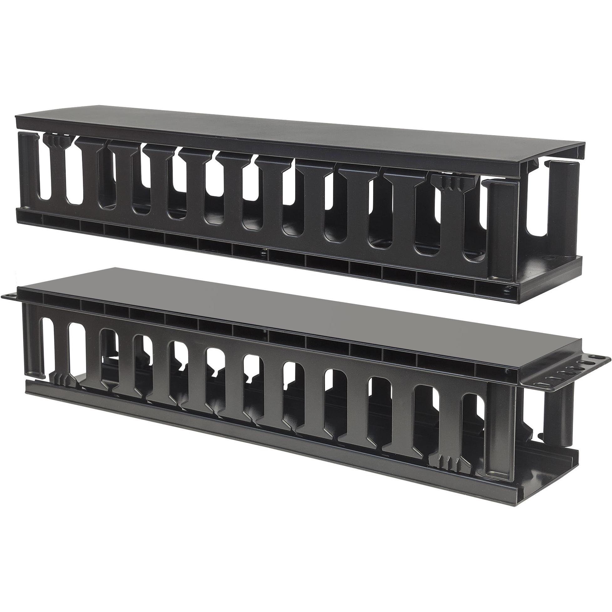 Techly I-CASE CABLE-FR2 Accessori per rack Pannello di gestione dei cavi, Accessori per armadio rack, Nero