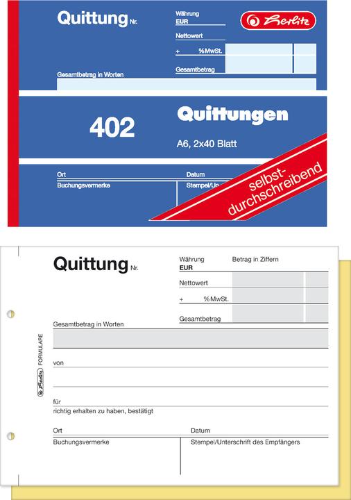 Herlitz Receipt block (80x)