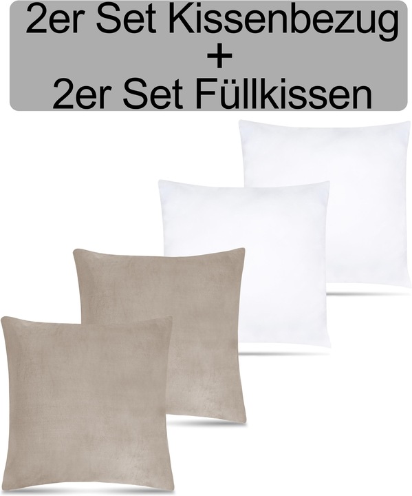 Produktbild Aspero 2er Set Kissenbezüge inkl. Füllung Tamara (45 x 45 cm)