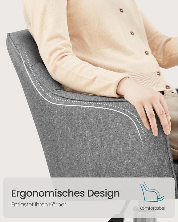 Produktbild Songmics Bürostuhl, OBG019G01V1 Stoff grau, Gestell silber (45 - 55 cm)