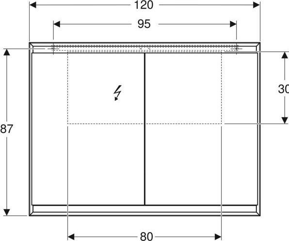 Immagine prodotto Geberit Armadio a specchio ONE con ComfortLight, 2 ante, montaggio a parete, 120x90x15cm, 505.815.00 (120 x 15 x 90 cm)