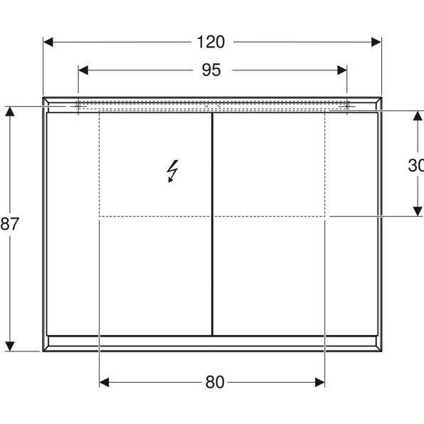Thumbnail - Geberit, Spiegelschrank, ONE Spiegelschrank mit ComfortLight, 2 Türen, Aufputzmontage, 120x90x15cm, 505.815.00.