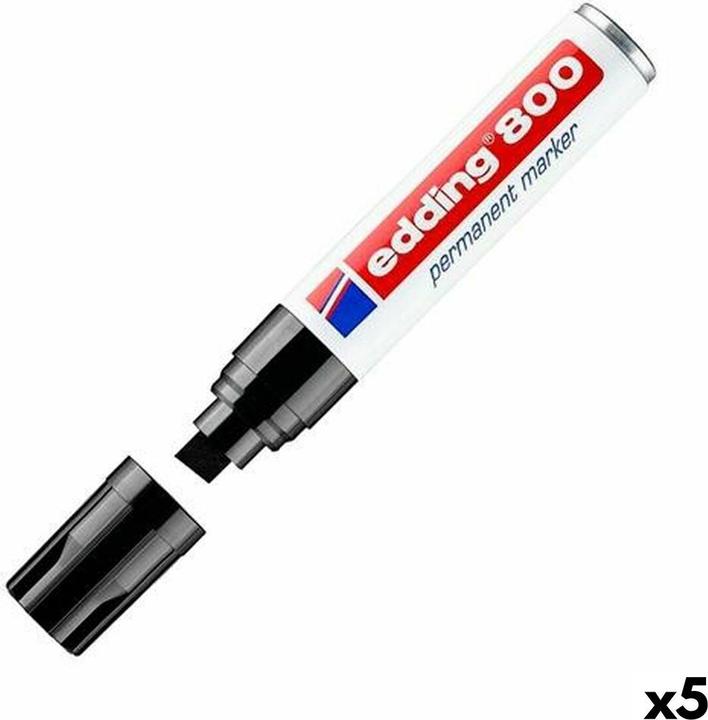 Image du produit Edding Marqueur permanent 800 (Noir, 12 mm, 5 x)