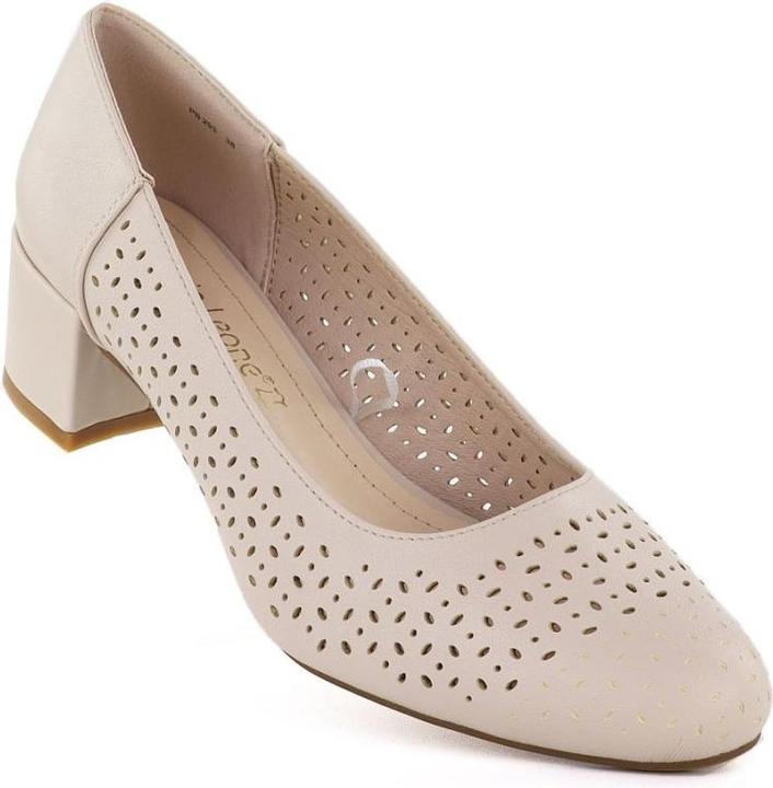 Immagine prodotto Leone Women's openwork pumps on a block, beige Sergio PB293 (38)
