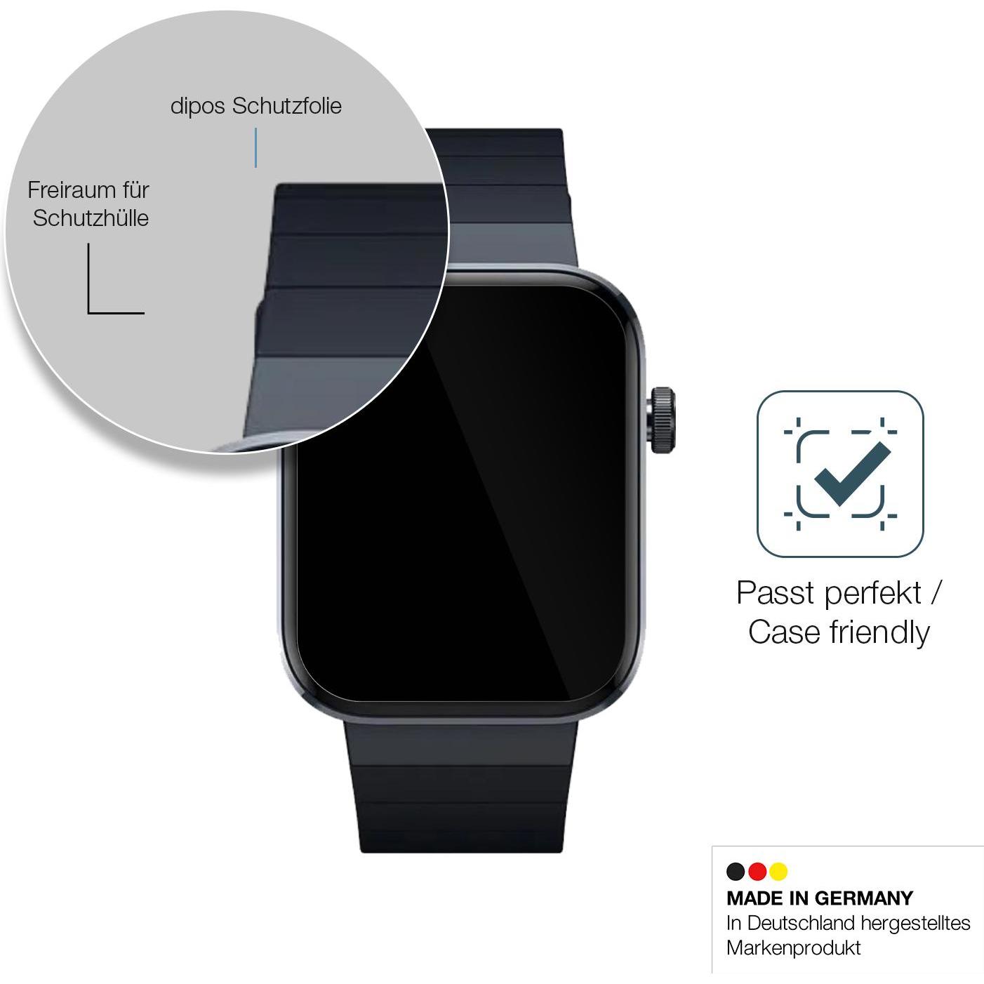 Dipos Displayschutz Anti-Shock, Smartwatch Schutzfolie, Transparent
