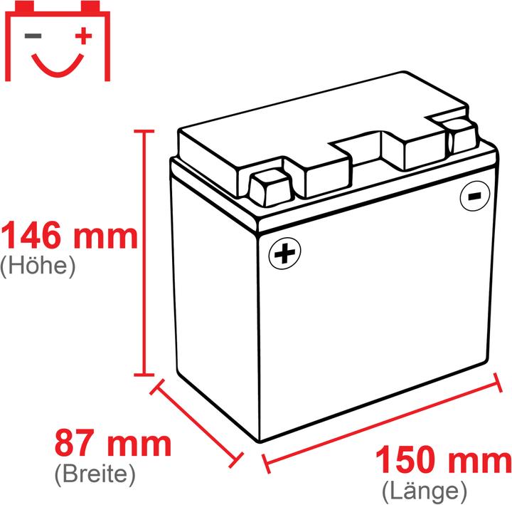 Image du produit Intact SLA12-14-BS Bike-Power SLA 12Ah batterie de moto (DIN 51214) (12 V, 12 Ah, 180 A)