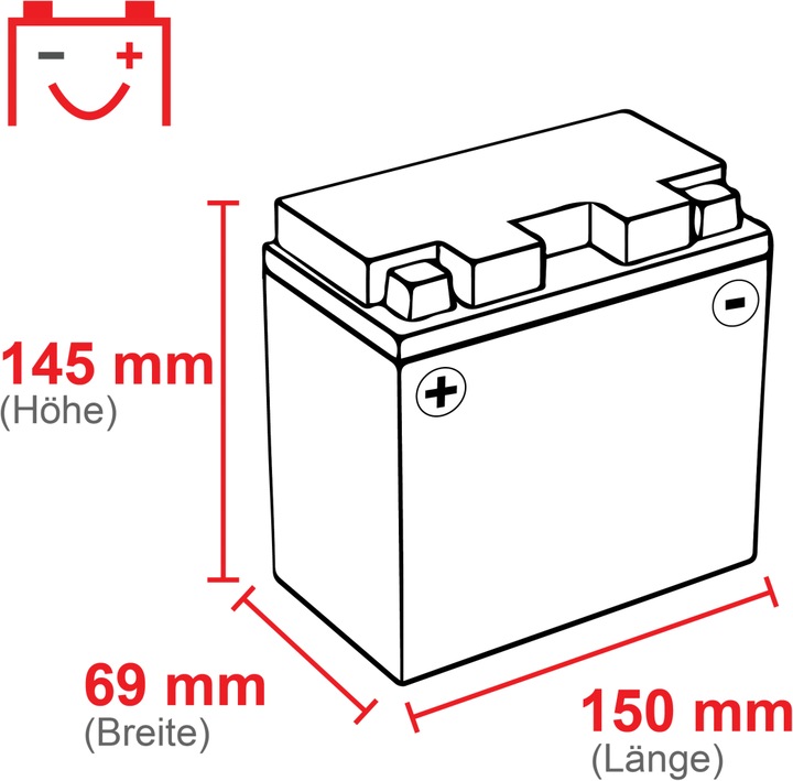 Actual product image Intact SLA12-14B-4 Bike-Power SLA 12Ah Motorcycle Battery (DIN 51201) YT14B-BS, YT14B-4 (12 V, 12 Ah, 190 A)