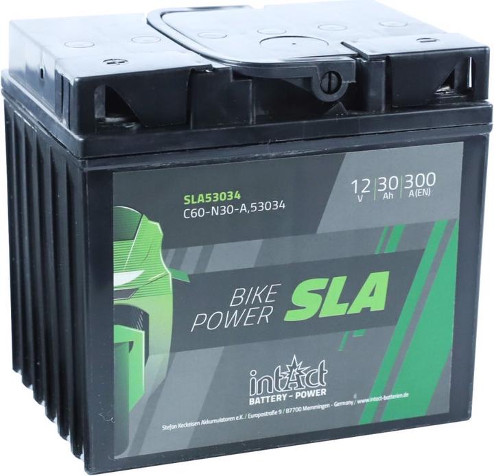 Intact SLA53034 Bike-Power SLA 30Ah Motorradbatterie (DIN 53034) C60-N30-A (12 V, 30 Ah, 300 A)