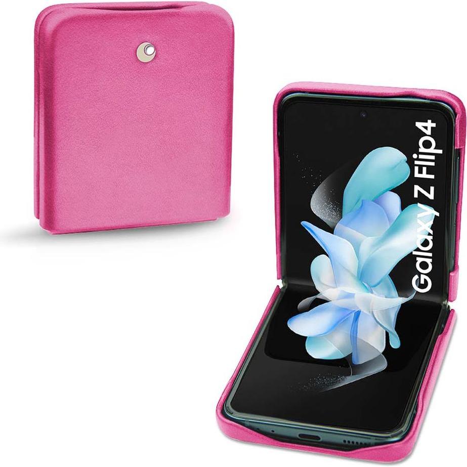 Noreve Lederschutzhülle Samsung Galaxy Z Flip4 (Samsung Galaxy Z Flip4), Smartphone Hülle, Rosa