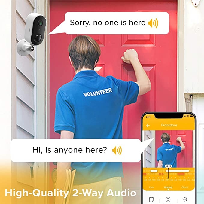 Productafbeelding Laxihub W1 Draadloze Wi-Fi 1080P Camera met oplaadbare batterij (1920 x 1080 Pixels)