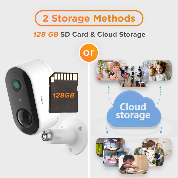Productafbeelding Laxihub W1 Draadloze Wi-Fi 1080P Camera met oplaadbare batterij (1920 x 1080 Pixels)