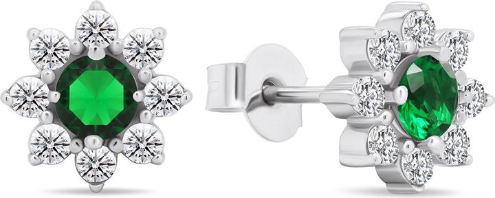 Produktbild Brilio Silver - Decent silver earrings with cubic zirconia Flowers EA577WG