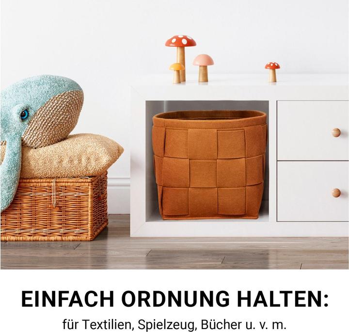 Actual product image N8werk Felt storage basket 40 cm rust brown (1 x, 40 x 30 x 30 cm)