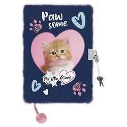 Majewski, Quaderni + Bloc notes, Tagebuch mit Vorhängeschloss A5/96K włochacz Kot (A5, Righe)