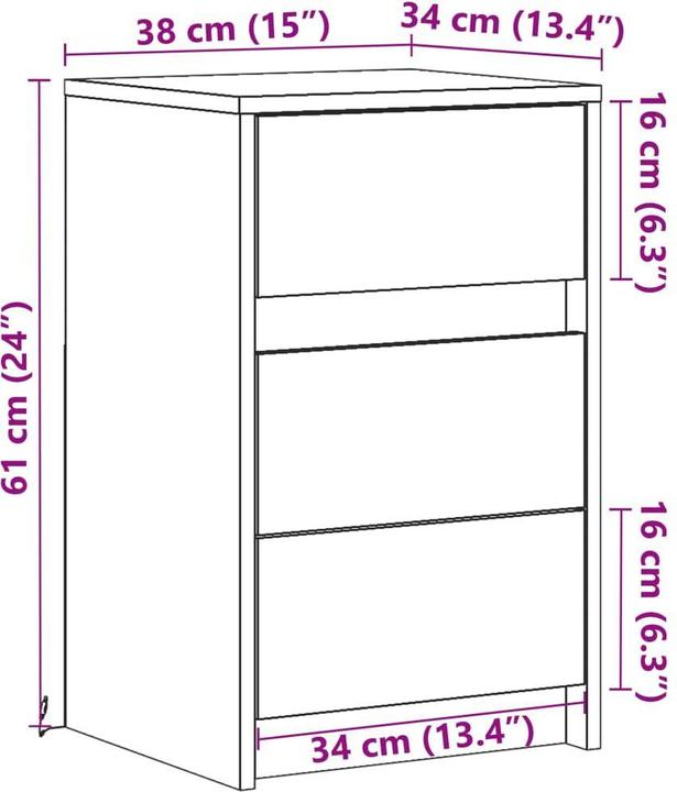 Image du produit vidaXL Nachttisch (38 x 34 x 61 cm)