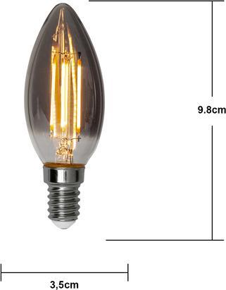 Produktbild Star Trading LED Leuchtmittel E14 C37 Soft Glow Smoke 3-step memory (E14, 150 lm, 1x)