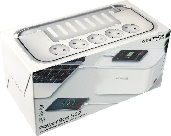 Actual product image RealPower PowerBox 522 (9x, USB-A, USB-C, 1.50 m)